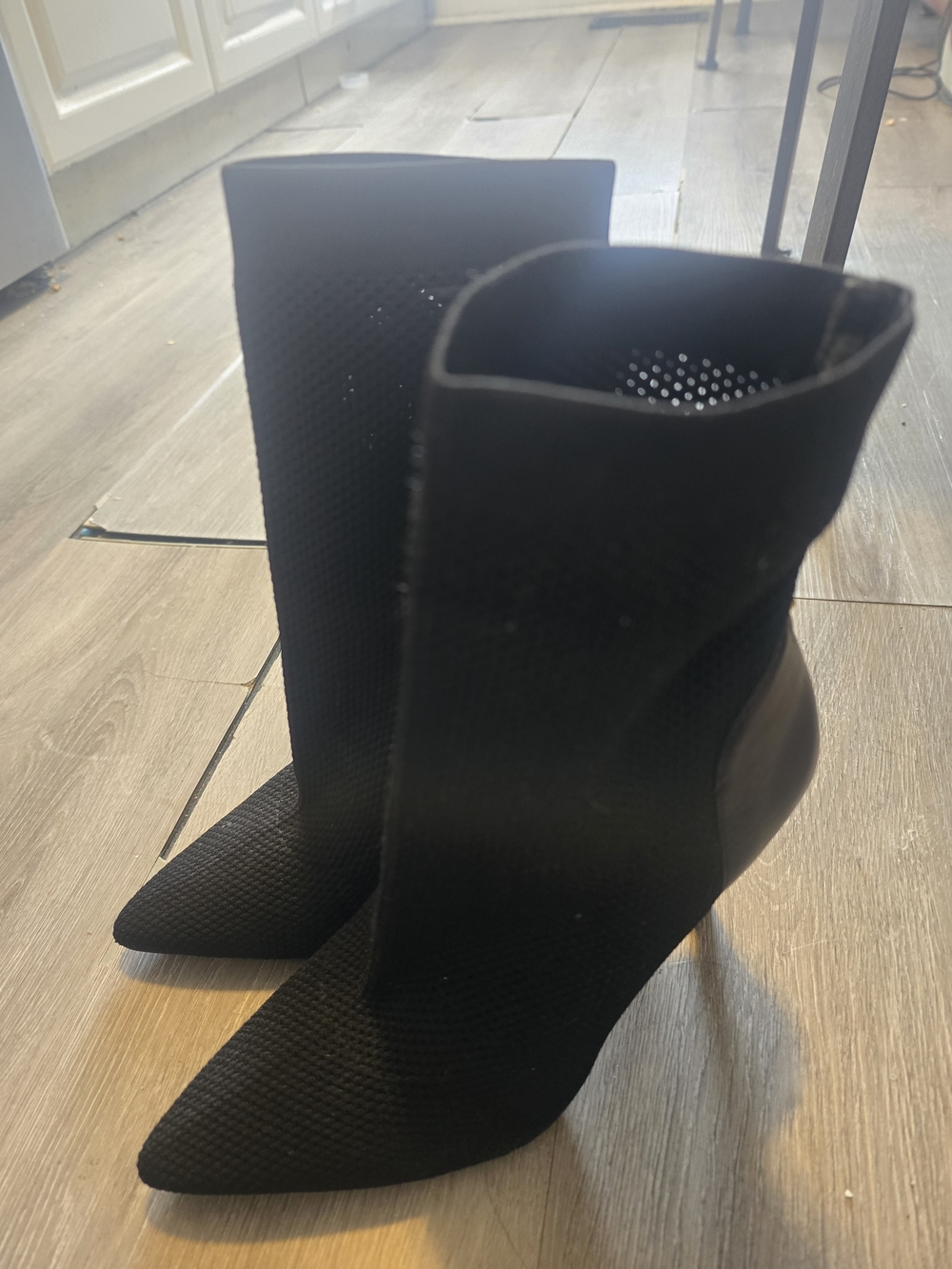 Guess Black Pointed Sock Ankle Boots